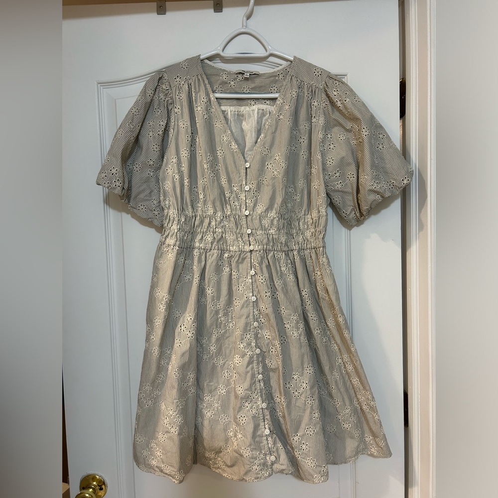 Madewell Eyelet Sophia Mini Dress, Size XL
